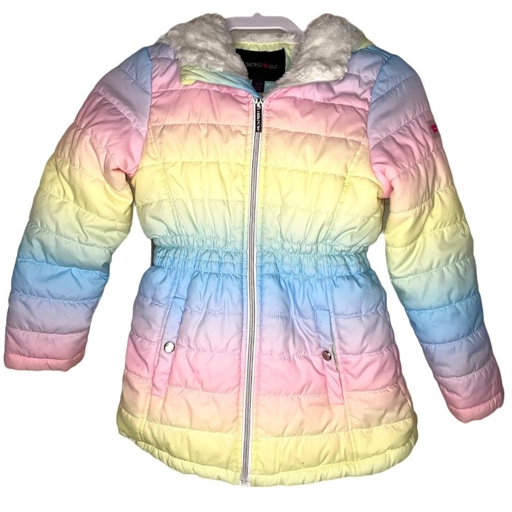 Limited Too Pastel Rainbow Puffer Jacket